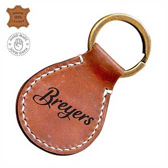 Leather Oval Keyring
