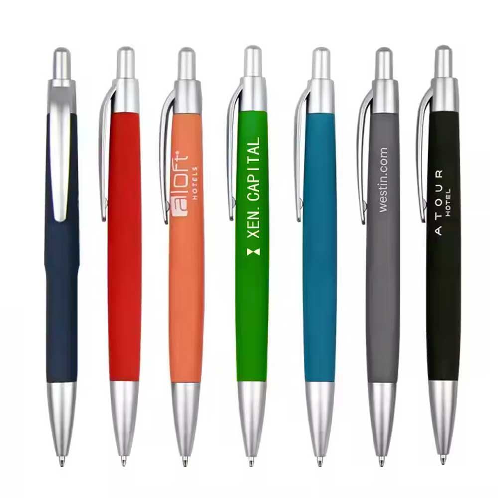 Rubber Coated Plastic Pen with Custom Logo