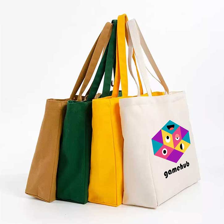 Colored Canvas Large Tote Bag